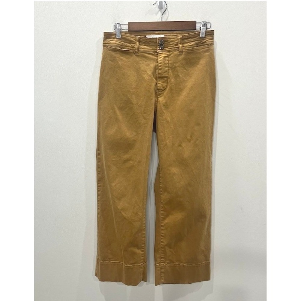 Pistola Sophia Wide Leg Utility Ankle Pants Dijon Brown Twill Size 29 EUC
